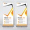 Roll up banner design template, vertical, abstract background, pull up design, modern x-banner, rectangle size.