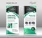 Roll up banner stand template, stand design,banner template, Green banner, advertisement,flyer template