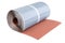 Roll of wide metal adhesive tape, for roof joint, on a white background, roofing materials