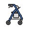 rollator adult walker color icon vector illustration