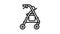 rollator adult walker line icon animation