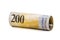 Rolled 200 swiss francs banknotes