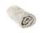 Rolled clean beige towel on white