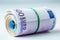 Rolled euro banknotes several thousand.Free space for your economic information