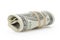 Rolled hundred dollar banknotes tied with