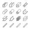 Rolled metal product icons. Vector pictograms