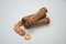 Rolled pennies with loose penny coins