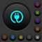 Rolled power cord dark push buttons with color icons