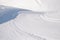 Rolled ski slope, with curve. winter background texture