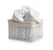 Rolled soft towels in basket