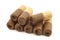 Rolled up crispy chocolate wafers