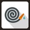 Rolled up garden hose icon, flat style