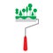 Roller brush green color diversity trees for ecology vector