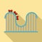 Roller coaster track icon, flat style