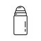 Roller deodorant icon. Linear logo of roll on bottle. Black simple illustration of body care, personal hygiene product. Contour