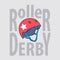 Roller derby helmet typography, t-shirt graphics