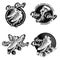 Roller Derby Monochrome Emblems