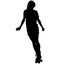 Roller Derby skater girl drives on the quad skates roller skate shoes. Detailed isolated realistic silhouette