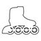 Roller skates blades Personal transportation contour outline icon black color vector illustration flat style image