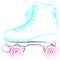 Roller skates shoes derby, Boots retro old school sport. Contour lines drawn, drawing
