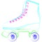 Roller skates shoes derby, Boots retro old school sport. Contour lines drawn, drawing