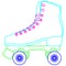 Roller skates shoes derby, Boots retro old school sport. Contour lines drawn, drawing