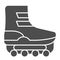 Roller skates solid icon. Shoe on casters vector illustration isolated on white. Footwear glyph style design, designed