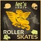 Roller Skates Vintage Poster