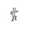 Roller skating line icon