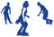 Roller skating teenager vector silhouettes