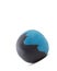 Rolling blue and black plasticine ball on white