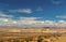 Rolling clouds and teal blue skies above the marina and the river, Wahweap lookout, Page, Beautiful Colorado river basin, Arizona,