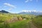 The Rolling countryside around a farm