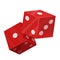 Rolling dice pair flat vector isolated illustration