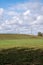 Rolling farmlands with electricity poles in SkÃ¥ne Scania in southern Sweden