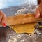 Rolling Out Shortcrust Pastry In Close Up