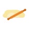 Rolling pin dough vector illustration dough kitchen cooking food pin bakery flour wood pastry wooden preparation