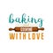 Rolling pin or kitchen, cooking stuff for menu decoration. baking logo emblem or label, engraved hand drawn in old