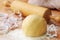 Rolling pin and shortcrust pastry