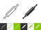 Rolling Pin simple black line vector icon