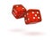 Rolling Red Semi-Transparent Dice