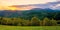 rolling rural mountain landscape at dusk