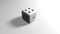 Rolling throw a white dice number 4 four game bet casino animation 3d