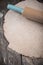 Rolling wholegrain dough for homemade bread