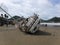 The Rollover Yacht beached in San Juan Del Sur