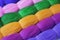 Rolls of colorful polyester rope