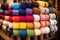 rolls of colorful silk fabric for hanbok making