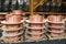 Rolls of Copper tube are placed in storage yard waiting to be se