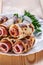 Rolls with ham (bacon, sausage)