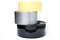 Rolls of insulation adhesive tape; Gray reinforced adhesive tape, yellow adhesive tape, black adhesive tape on white background